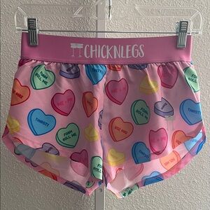 Chicknlegs Pink Candy Heart Athletic Shorts